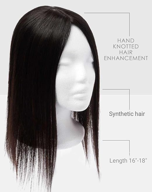 Synthetic 3clip Hair Toppers for Thinning Hair Brown Hair Extensions 18 inch Clip in Hair topper Pieces for Women