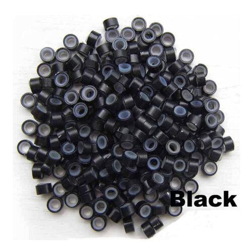 Black Micro Rings Beads For I tip Hair Extensions (1,000 Pcs)