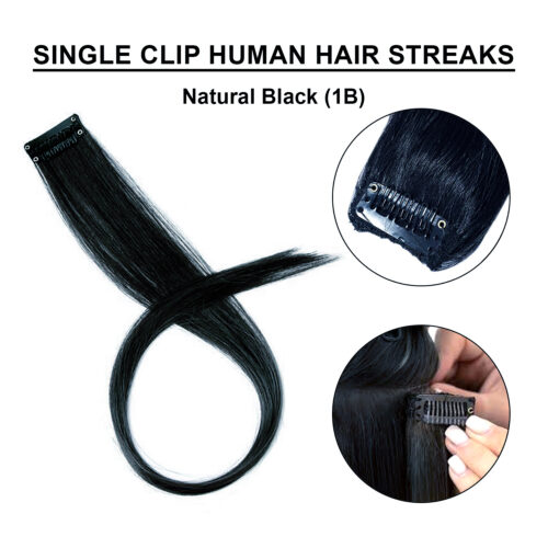 Single Clip-in Extension Black
