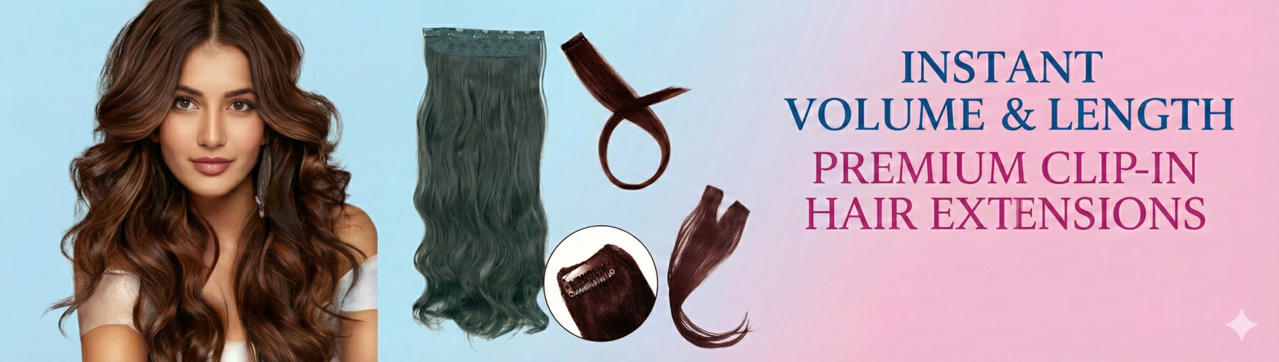 5 Clip-in Hair Extension Black (Wavy)