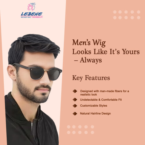 Men Wig Natural Black