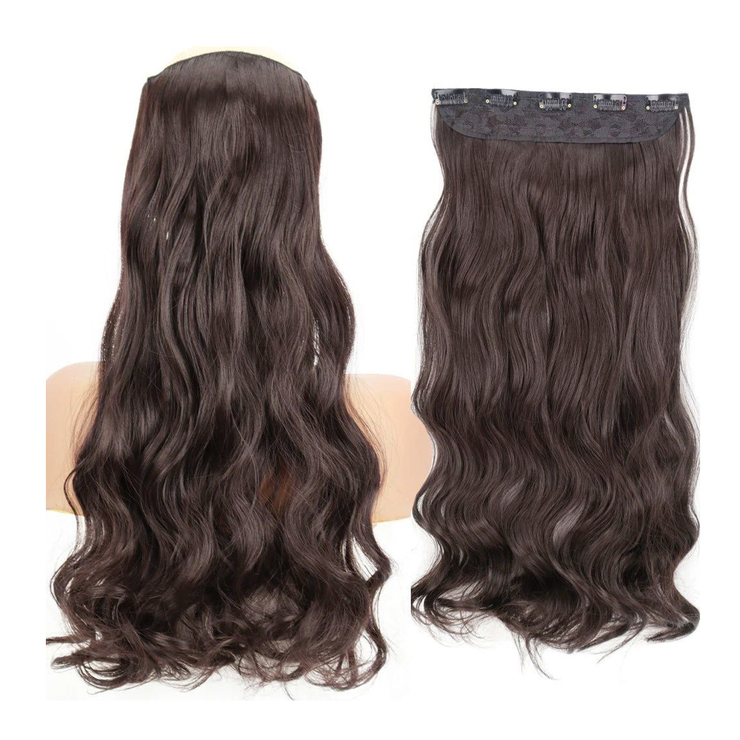 5 Clip-in Hair Extension Brown (Wavy)