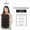 5 Clip-in Hair Extension Brown (Wavy)