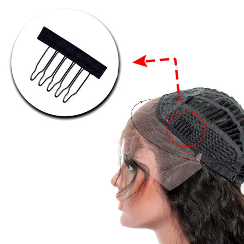 Stainless Steel Wig Comb with 5-teeth Hair Clips (12 Pcs)