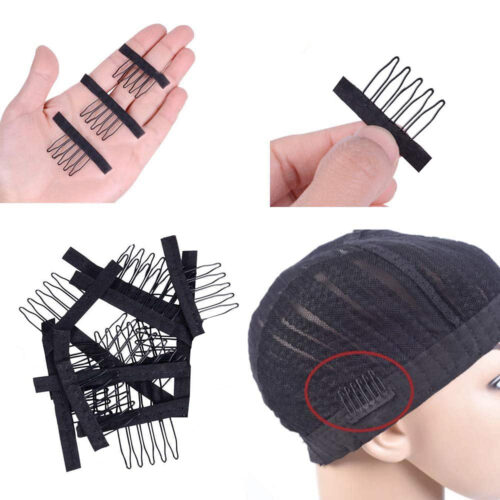 Stainless Steel Wig Comb with 5-teeth Hair Clips (12 Pcs)