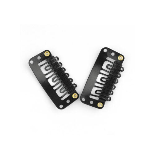 Hair Extension Wig Snap Clips In (28mm, Black) (25 Pcs)